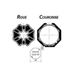 Kit roue/couronne Axe Deprat Octo ø40